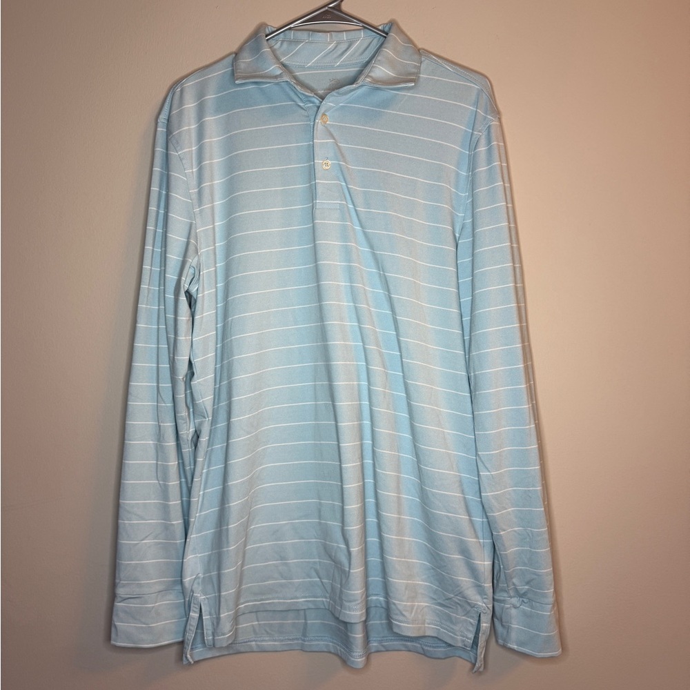Southern Tide Blue Striped Polo Shirt